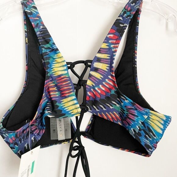 Cyn & Luca Bikini Top Multi Color Tie Back - Picture 7 of 8